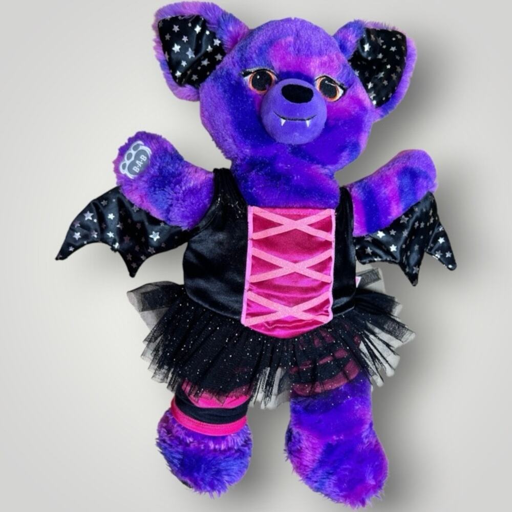 Halloween Build A Bear Vampire Bat Purple Starry Night 18" Retired Plush Witch